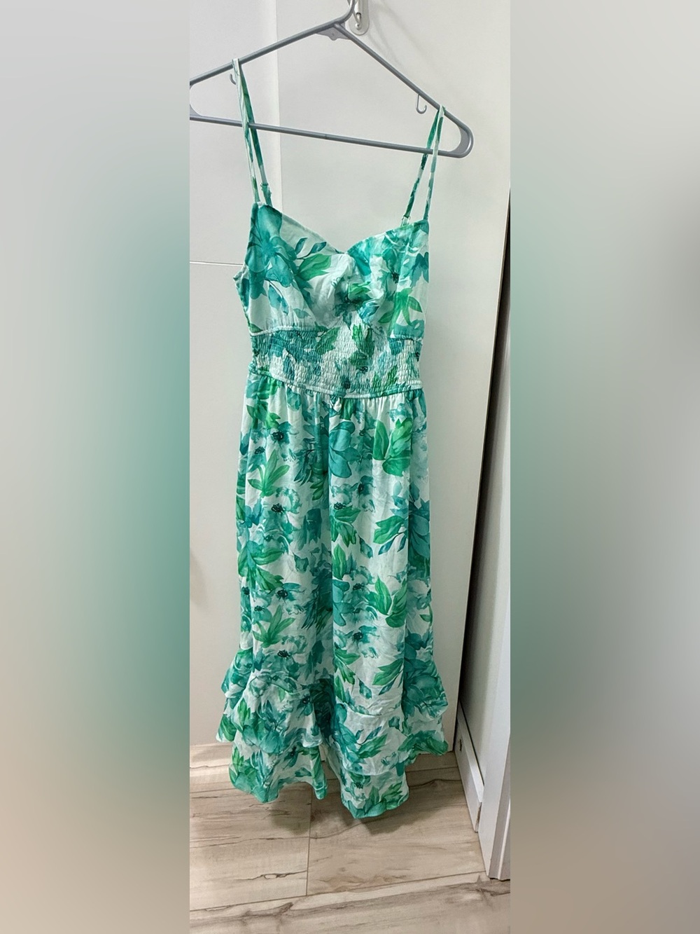Grace Karin Green Floral Maxi Dress
